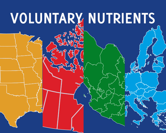 自愿营养素的显示与国家/地区不同